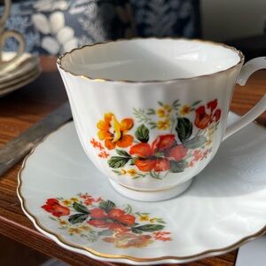 Floral Teacup and Saucer